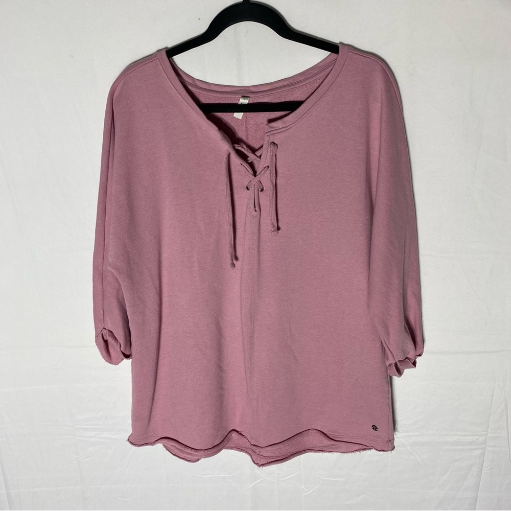 Jag Pink Cotton Polyester Blend Half Sleeve Sweatshirt L Boho Cottagecore